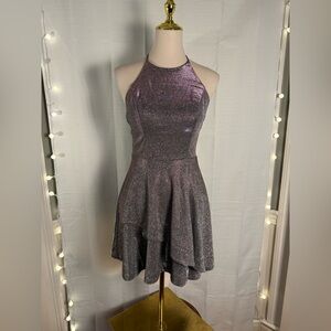 Xtraordinary Silver and Black Fit and Flare Mini Dress